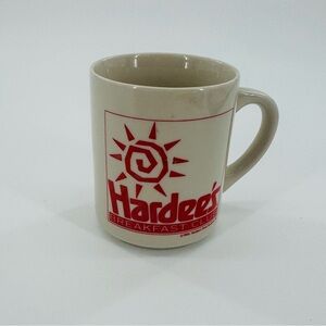 Vintage‎ 90s Hardee's Breakfast Club Sun Coffee Mug Cup Advertising